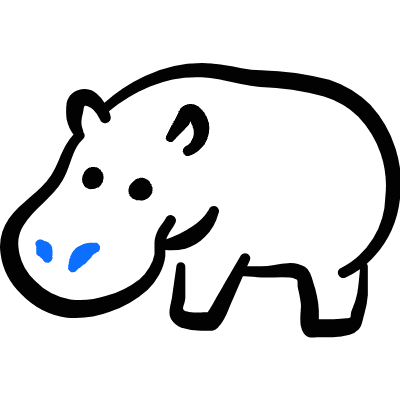 Hippopotamus Body Icon from Freehand Duotone Set