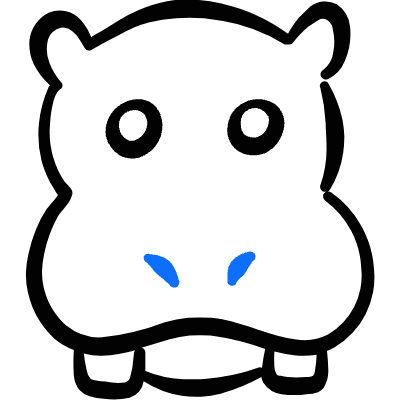 Hippopotamus Head Icon from Freehand Duotone Set