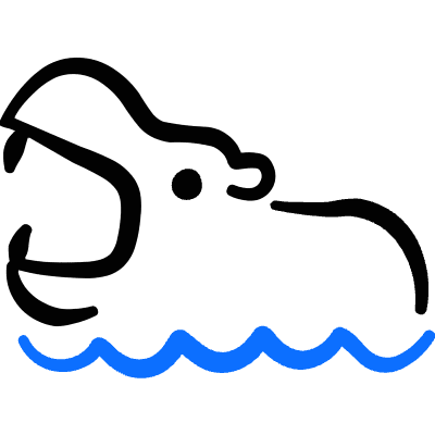Hippopotamus Water Icon from Freehand Duotone Set