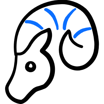 Livestock Goat Head Icon from Freehand Duotone Set