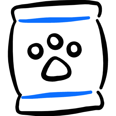 Pets Paw Bag Food Icon from Freehand Duotone Set