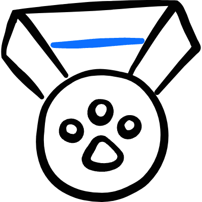 Pets Paw Medal Icon from Freehand Duotone Set