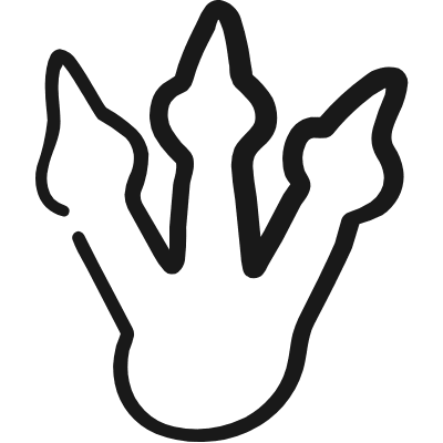 Pre Historic Animal Dinosaur Footprint Icon from Freehand Duotone Set
