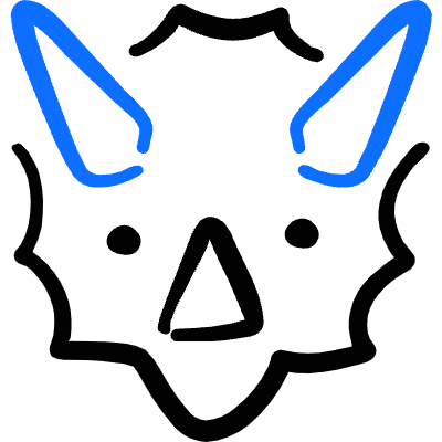 Pre Historic Animal Triceratop Icon from Freehand Duotone Set