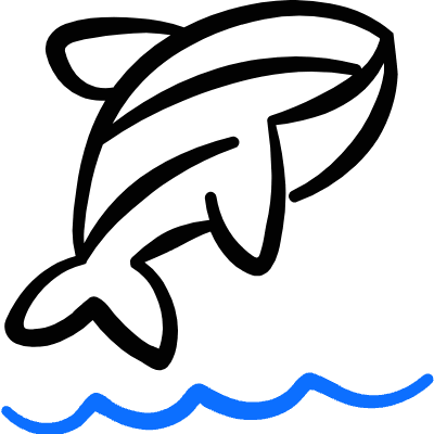 Whale Jump Icon from Freehand Duotone Set