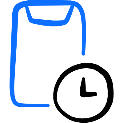 Mobilephone Action Clock Icon from Freehand Duotone Set