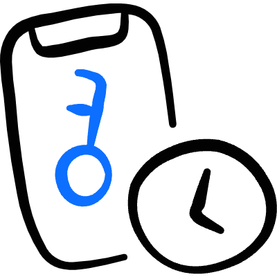 Mobilephone Action Key Timer Icon from Freehand Duotone Set