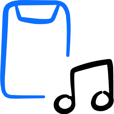 Mobilephone Action Music Icon from Freehand Duotone Set