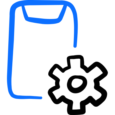 Mobilephone Action Settings Icon from Freehand Duotone Set