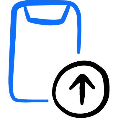 Mobilephone Action Upload Icon from Freehand Duotone Set
