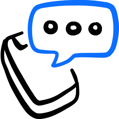 Mobile Phone Chatting Texting Icon from Freehand Duotone Set