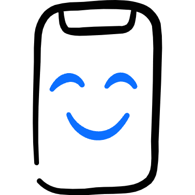 Mobile Phone Smile Icon from Freehand Duotone Set