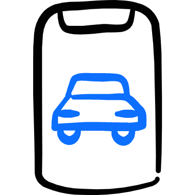 Smartphone App Widget Car Icon from Freehand Duotone Set