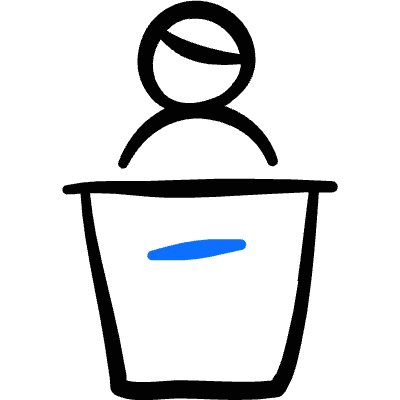 Debate Podium Person Icon from Freehand Duotone Set