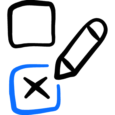 Vote Cross Pen Icon from Freehand Duotone Set