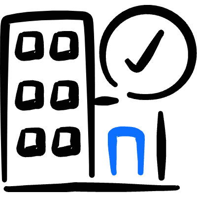 Real Estate Action Building Check Icon from Freehand Duotone Set