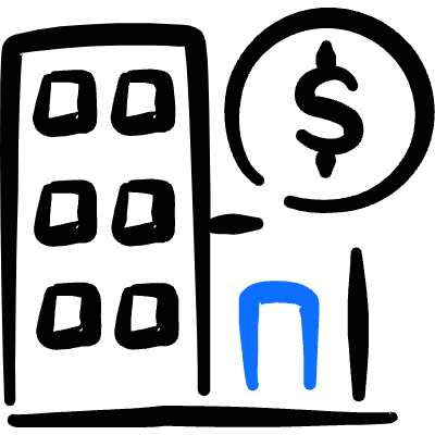 Real Estate Action Building Dollar Icon from Freehand Duotone Set