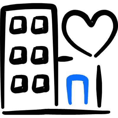 Real Estate Action Building Heart Icon from Freehand Duotone Set