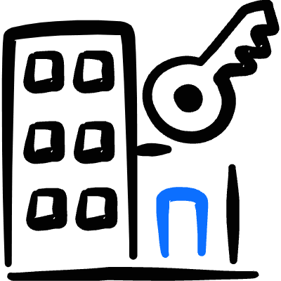 Real Estate Action Building Key Icon from Freehand Duotone Set