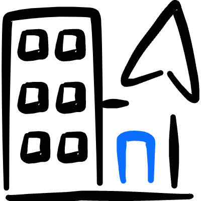 Real Estate Action Building Location Icon from Freehand Duotone Set