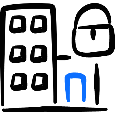 Real Estate Action Building Lock Icon from Freehand Duotone Set