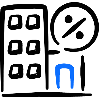 Real Estate Action Building Percent Icon from Freehand Duotone Set