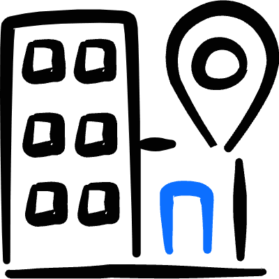 Real Estate Action Building Pin Icon from Freehand Duotone Set