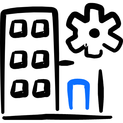 Real Estate Action Building Settings Icon from Freehand Duotone Set