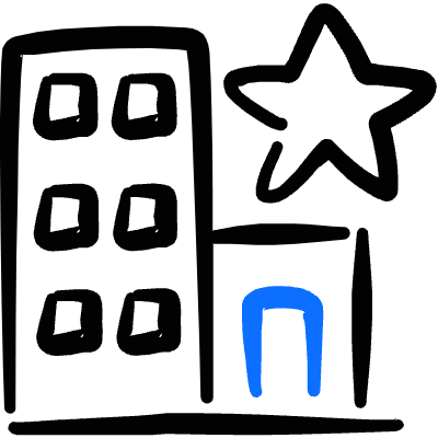 Real Estate Action Building Star Icon from Freehand Duotone Set