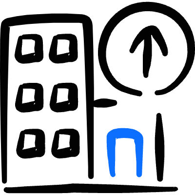 Real Estate Action Building Upload Icon from Freehand Duotone Set