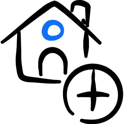 Real Estate Action House Add Icon from Freehand Duotone Set