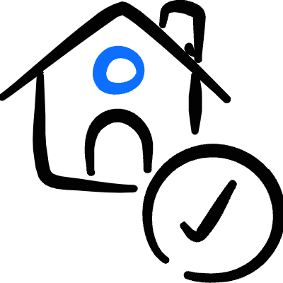 Real Estate Action House Check Icon from Freehand Duotone Set