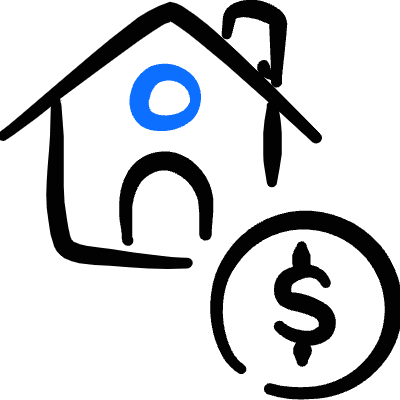 Real Estate Action House Dollar Icon from Freehand Duotone Set
