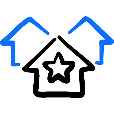 Real Estate Action House Star 1 Icon from Freehand Duotone Set
