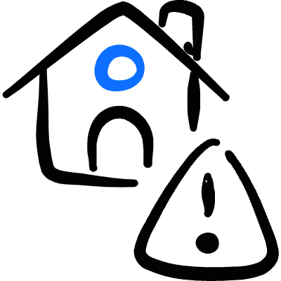 Real Estate Action House Warning Icon from Freehand Duotone Set