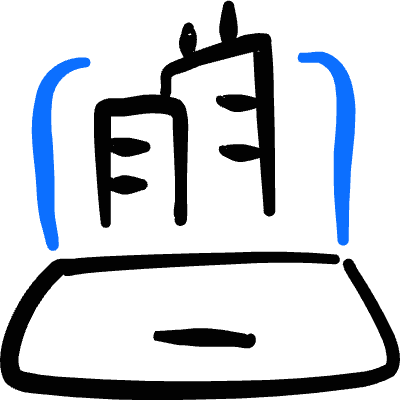 Real Estate App Building Laptop 1 Icon from Freehand Duotone Set