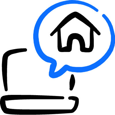 Real Estate App House Laptop Icon from Freehand Duotone Set