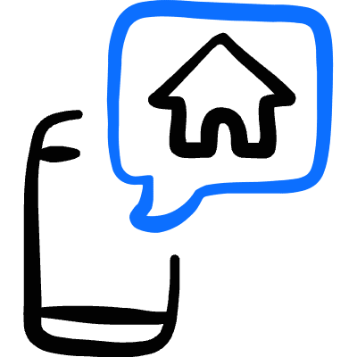 Real Estate App House Smartphone Icon from Freehand Duotone Set