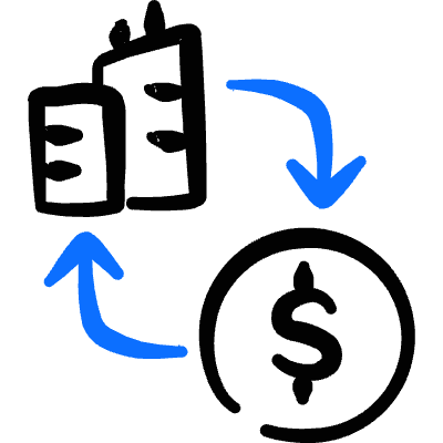 Real Estate Deal Pay Building Icon from Freehand Duotone Set