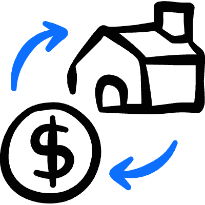 Real Estate Deal Pay House Icon from Freehand Duotone Set