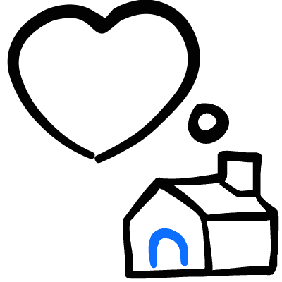 Real Estate House Heart Icon from Freehand Duotone Set