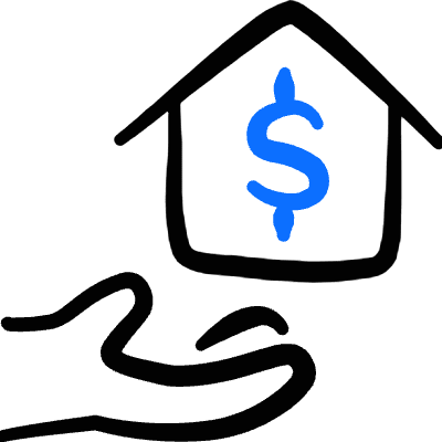 Real Estate Insurance Dollar Hand House 1 Icon from Freehand Duotone Set