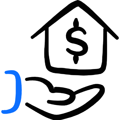 Real Estate Insurance Dollar Hand House Icon from Freehand Duotone Set