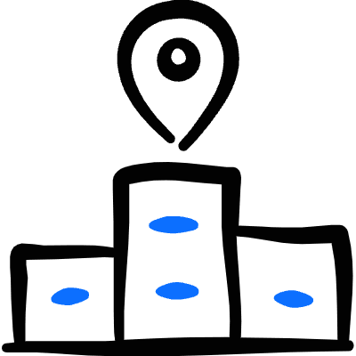 Real Estate Location Building Pin Icon from Freehand Duotone Set