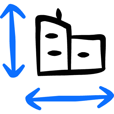 Real Estate Dimensions Building Icon from Freehand Duotone Set