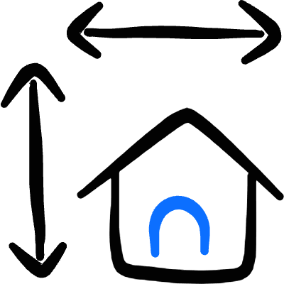 Real Estate Dimensions House Icon from Freehand Duotone Set