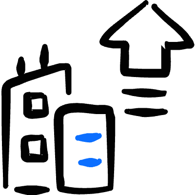 Real Estate Market Building Increase Icon from Freehand Duotone Set