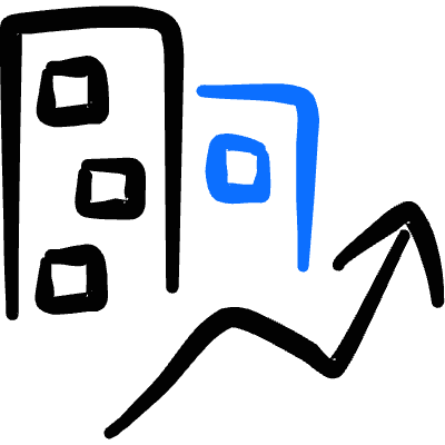 Real Estate Market Building Rise Icon from Freehand Duotone Set