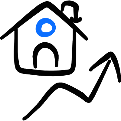 Real Estate Market House Rise Icon from Freehand Duotone Set