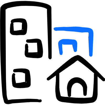 Real Estate Building House Icon from Freehand Duotone Set